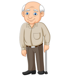 Cartoon senior elderly old man Royalty Free Vector Image