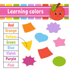 Learning colors red color flashcard for kids cute Vector Image