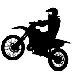 Silhouettes rider participates motocross Vector Image