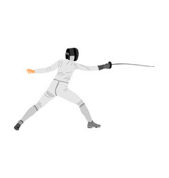 Fencing player sword fighting fence battle Vector Image