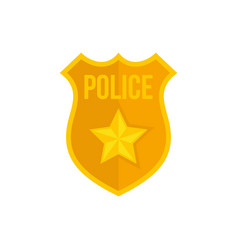 Police gold emblem icon simple style Royalty Free Vector