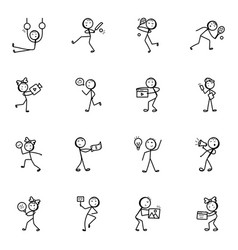 Cricket Figure Stick Vector Images (20)