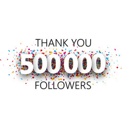 Thank you 3000 followers poster with colorful Vector Image