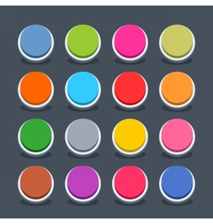 Flat blank web button square icon with shadow Vector Image