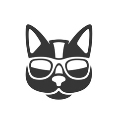 Hipster Cat Icon On White Background Royalty Free Vector