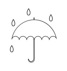 Umbrella and rain silhouettes Royalty Free Vector Image