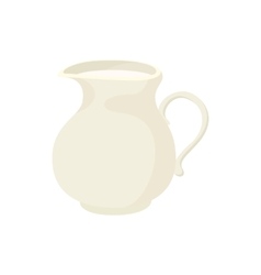 Clay jug full of milk icon cartoon style Vector Image