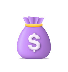 Money icon with bag Royalty Free Vector Image - VectorStock