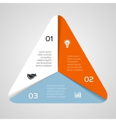 Infographic diagram 3 options parts steps Vector Image
