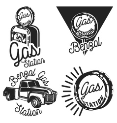 Gas stations and car service vintage tin signs Vector Image