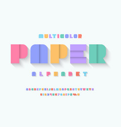 Paper fold font Royalty Free Vector Image - VectorStock