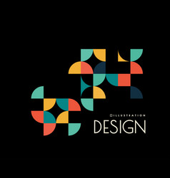 Abstract geometric design with different shapes Vector Image