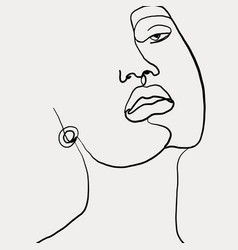 Continuous line drawing beauty woman face Vector Image