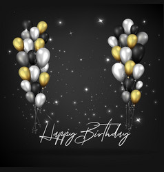 Golden black and silver elegant happy birthday Vector Image