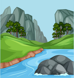 Nature river landscape background Royalty Free Vector Image