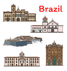 Brazil travel famous brazilian sightseeing Vector Image