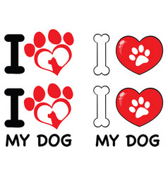 Red love paw print Royalty Free Vector Image - VectorStock