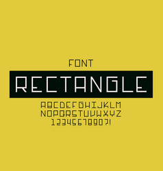 Rectangle font alphabet Royalty Free Vector Image
