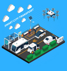 Smart city infrastructure isometric poster Vector Image
