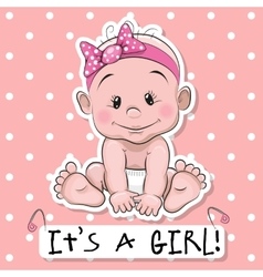 baby girl congratulations vector