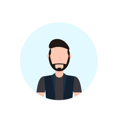 Brown hair man avatar isolated faceless beard male