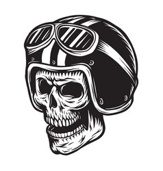 Vintage bearded skull biker concept Royalty Free Vector