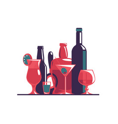 Cocktails Collection Alcoholic Summer Drinks Vector Image