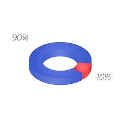 3d donut chart infographic concept with two Vector Image