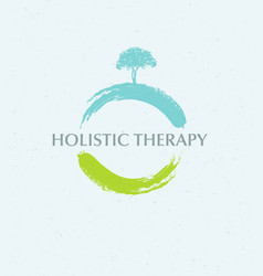 Holistic therapy tree with roots on organic paper Vector Image