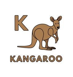 Flashcard letter k is for kangaroo Royalty Free Vector Image