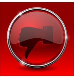 Red round media button stop button shiny icon Vector Image