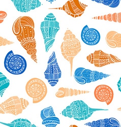 Seashell seamless pattern Royalty Free Vector Image
