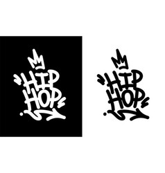 Hip hop tag graffiti style label lettering Vector Image