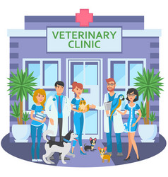 Vet With Many Cats Royalty Free Vector Image - Vectorstock