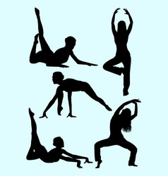 Sport fitness woman silhouette royalty free vector image