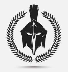 Gladiator helmet with laurel wreath Royalty Free Vector