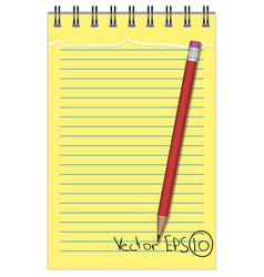 Note pad with pencil Royalty Free Vector Image