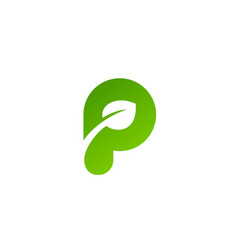 Letter P Eco Leaves Logo Icon Design Template Vector Image