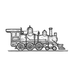 Steam locomotive hand drawn sketch Royalty Free Vector Image