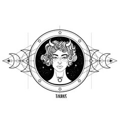 Sign of the zodiac taurus bull Royalty Free Vector Image