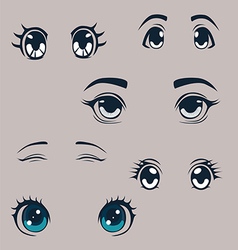 Anime style eyes set Royalty Free Vector Image