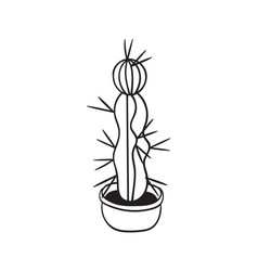 Coloring book cactus Royalty Free Vector Image