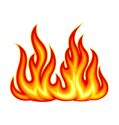 Bright fire blaze isolated on white background Vector Image