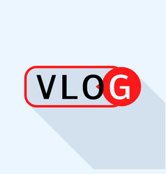 Popular vlog logo flat style Royalty Free Vector Image