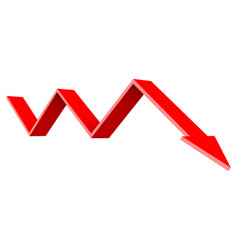 Red 3d down arrow financial graph Royalty Free Vector Image