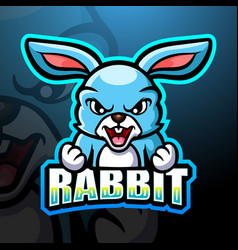 Rabbit mascot esport logo design Royalty Free Vector Image