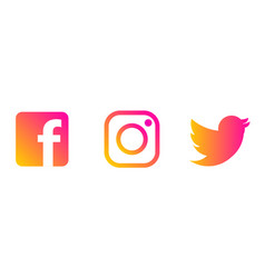 Social Media Icons Black White Facebook Instagram Twitter Vector Images 98