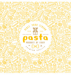 Pasta label and frame with pattern Royalty Free Vector Image