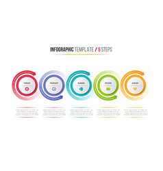 Five steps line chart Royalty Free Vector Image