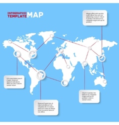 World map with infographic elements Royalty Free Vector